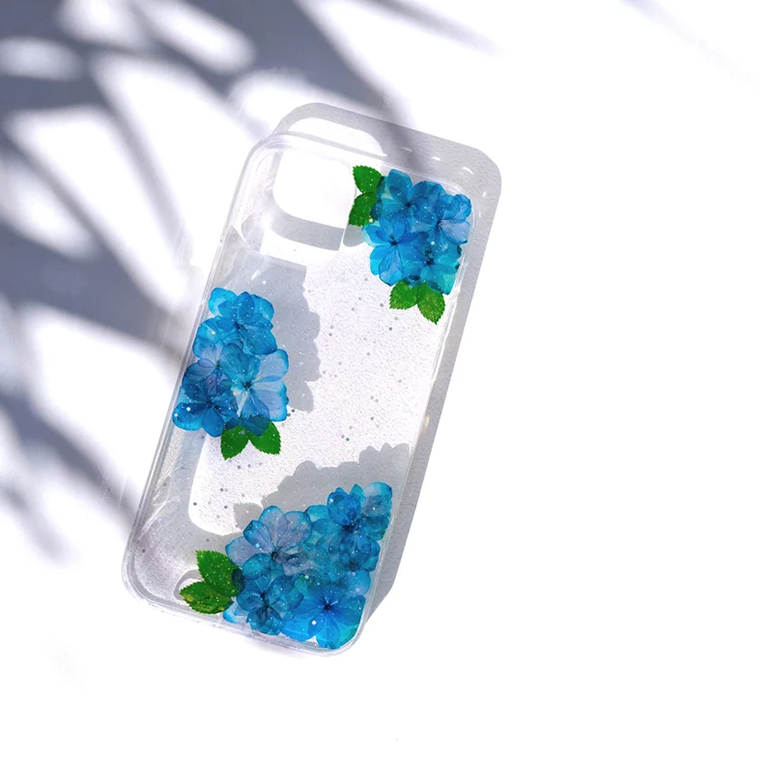 Gepresste Blume Handyhülle für iPhone SE 8 11 12 13 14 15 16 Pro Max, Samsung S22-S25 FE A52, Google Pixel 7-9 Pro