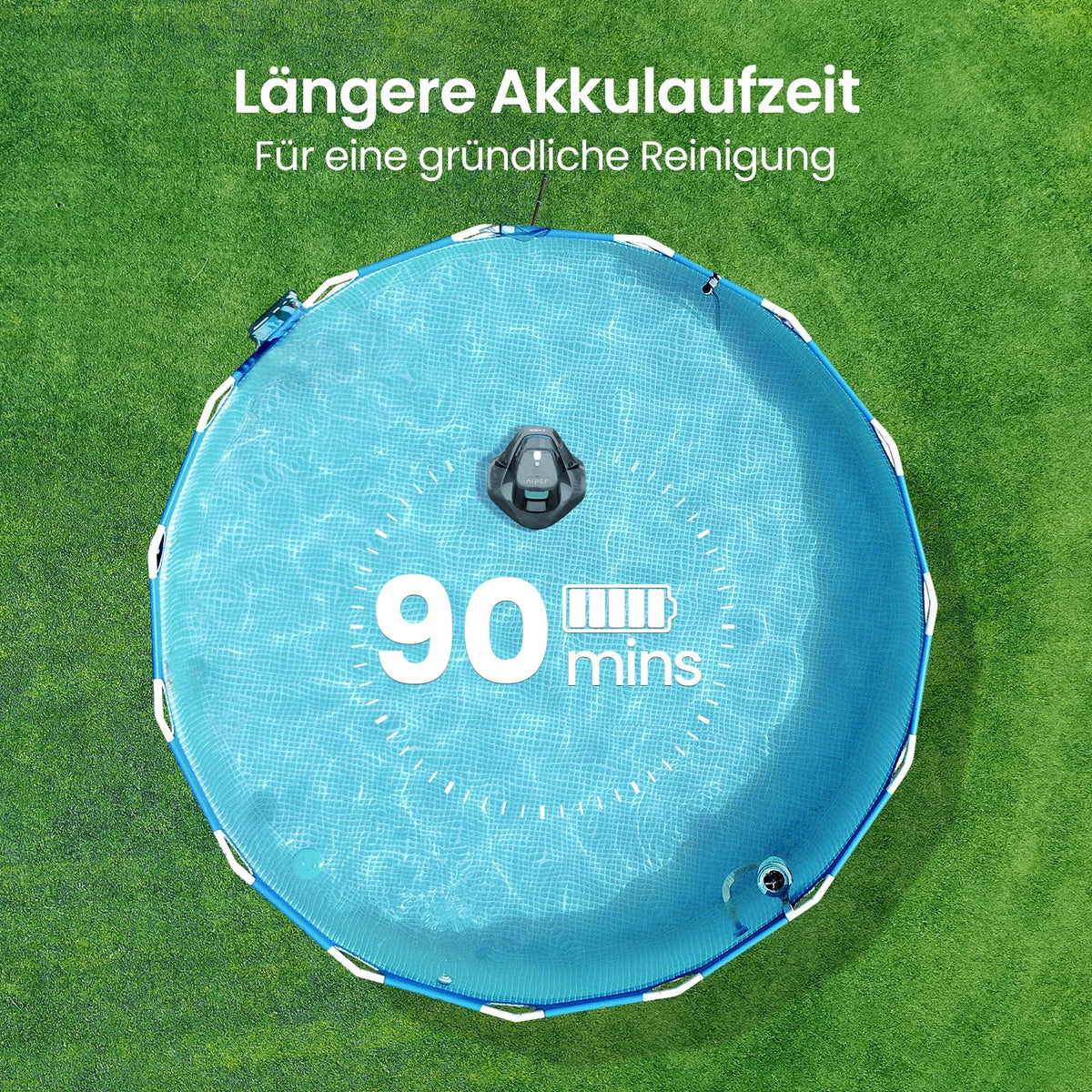 AIPER Seagull SE Poolroboter kabellos Akku 90 Min automatisches Parken Dual Motoren für flachen Pool bis 80 qm