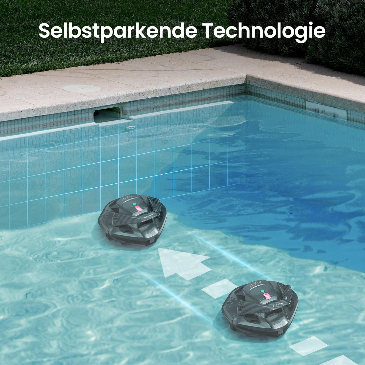 AIPER Seagull SE Poolroboter kabellos Akku 90 Min automatisches Parken Dual Motoren für flachen Pool bis 80 qm
