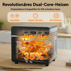 23L Heißluftfritteuse Familie Mini Backofen mit Garen in einer oder zwei Zonen getrennte Temperatursteuerung