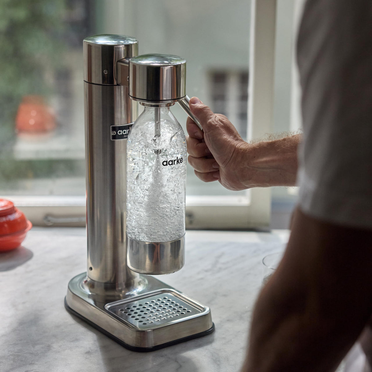 Aarke Carbonator 3 Wassersprudler aus Edelstahl in Edelstahloptik stilvoll langlebig für Sprudelwasser