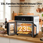 23L Heißluftfritteuse Familie Mini Backofen mit Garen in einer oder zwei Zonen getrennte Temperatursteuerung