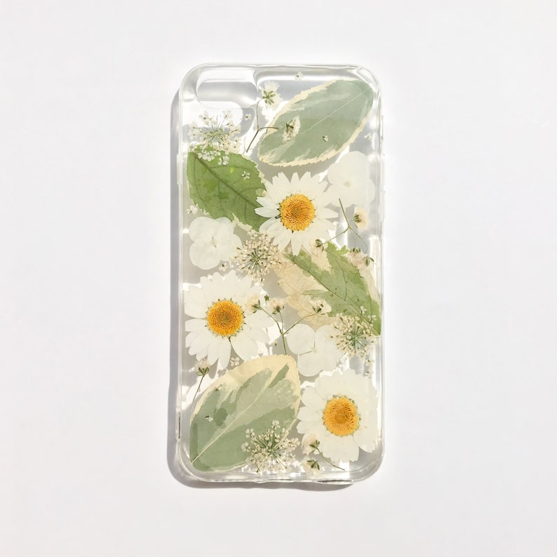 Gepresste Blume Handyhülle für iPhone 8 X 11 12 13 14 15 Pro Max, Samsung Galaxy S22 S23 FE A52 A72, Google Pixel 5 6 7 8 Pro – Transparente Hartschale, Stoßfest
