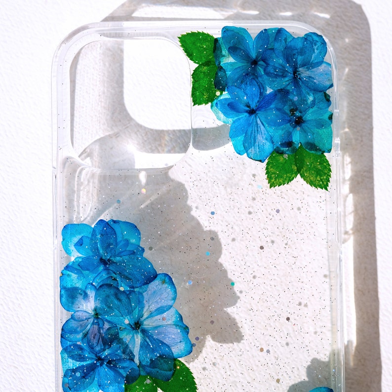 Gepresste Blume Handyhülle für iPhone SE 8 11 12 13 14 15 16 Pro Max, Samsung S22-S25 FE A52, Google Pixel 7-9 Pro