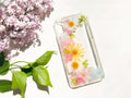 Gepresste Blumen Handyhülle für iPhone 7 8 X XS 11 12 13 14 Pro Max, Samsung Galaxy S20 S21 S23 FE, Google Pixel 5 6 7 Pro – Hartschale, Transparent