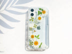 Gepresste Blumen Handyhülle iPhone 8 X 11-15 Pro Max, Samsung S20-S24 FE, Pixel 6-8 Pro
