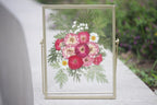 Gepresste Blume Bilderrahmen, Gold, Acryl, 22,5x17,5 cm, Wanddeko