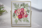 Gepresste Blume Bilderrahmen, Gold, Acryl, 22,5x17,5 cm, Wanddeko