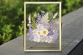 Gepresste Blume Herbarium Rahmen, Gold, 20,5 x 15,5 cm, Float Rahmen mit Acrylplatte