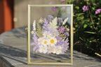 Gepresste Blume Herbarium Rahmen, Gold, 20,5 x 15,5 cm, Float Rahmen mit Acrylplatte