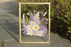 Gepresste Blume Herbarium Rahmen, Gold, 20,5 x 15,5 cm, Float Rahmen mit Acrylplatte
