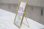 Handgepresster Blumenstrauß in Acrylrahmen Gold, Wohndekor, 20,5x15,5 cm