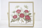 Gepresste Blumenrahmen Herbarium Rahmen Deko 15x15 cm Gold
