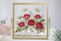 Gepresste Blumenrahmen Herbarium Rahmen Deko 15x15 cm Gold