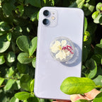 Gepresste Blumen Handy Griff Halter, Trockene Blumen Handy Ständer, Echte Blumen Telefon Griff, 4 cm