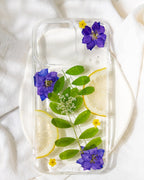 Gepresste Blumen Handyhülle iPhone 17 16 15 14 13 12 11 X Samsung S23-S25 Pixel 8-10