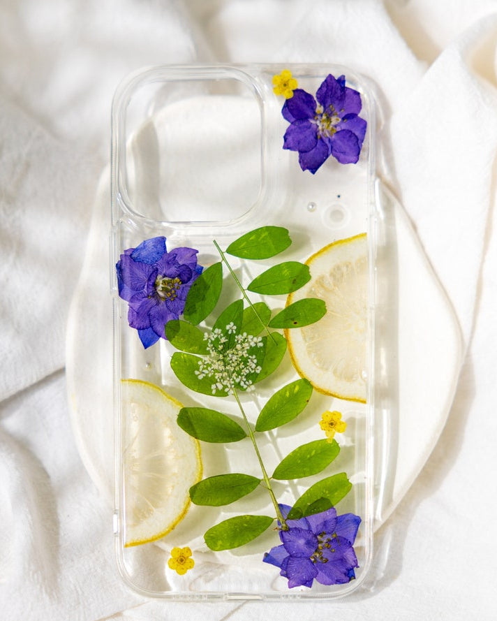 Handyhülle mit echten gepressten Blumen für iPhone 17, 16, 15, 14, 13, 12, 11 Pro Max, X, Samsung Galaxy S23, S24, S25 Ultra, Google Pixel 8, 9, 10 Pro
