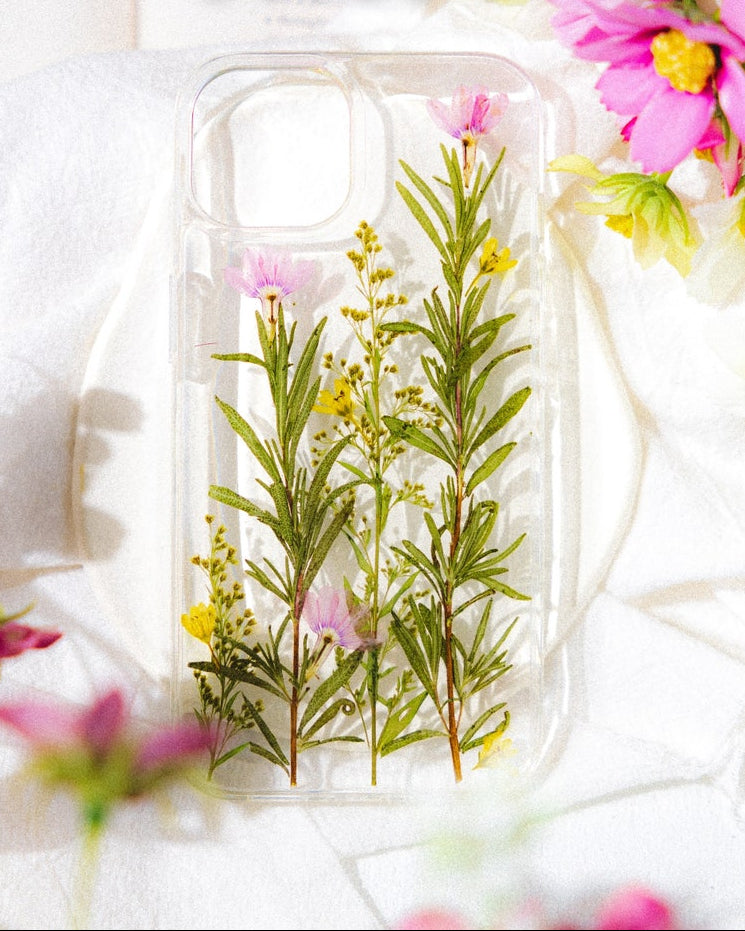Gepresste Blume Handyhülle für iPhone 16 15 14 13 12 11 Pro Max X XR 8 SE, Samsung Galaxy S23 S24 Ultra Hülle, Google Pixel 8 Pro Hülle