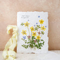 Blumen Hochzeitskarte 15x20cm mit Echten Gepressten Blumen und Umschlag