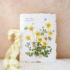 Blumen Hochzeitskarte 15x20cm mit Echten Gepressten Blumen und Umschlag