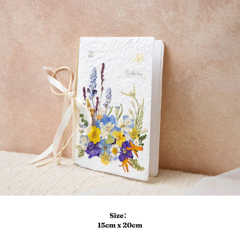 Blumen Hochzeitskarte Handgemacht Botanisch 15x20cm mit Umschlag