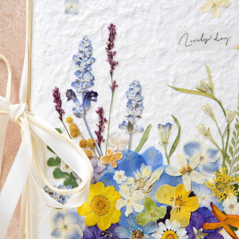 Blumen Hochzeitskarte Handgemacht Botanisch 15x20cm mit Umschlag