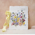 Blumenhochzeitskarte, handgemachte botanische Hochzeitseinladung mit echten gepressten Blumen, 15x20cm