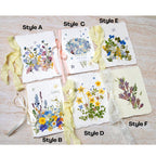 Handgepresste Blumen Karte, Botanische Hochzeitseinladung, 15x20cm, Strukturpapier, mit Umschlag