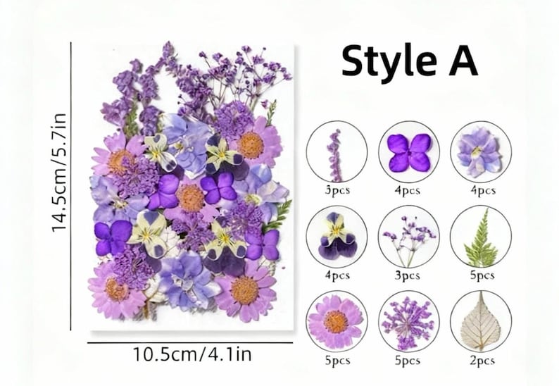 Gepresste Blumen Set, Natürliche Bastelbedarf, Resin, Karten, DIY