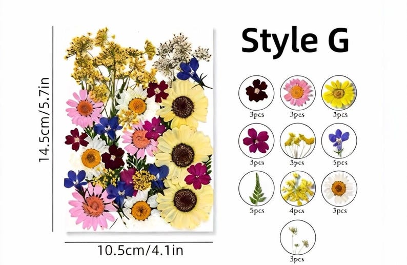 Gepresste Blumen Set, Natürliche Bastelbedarf, Resin, Karten, DIY