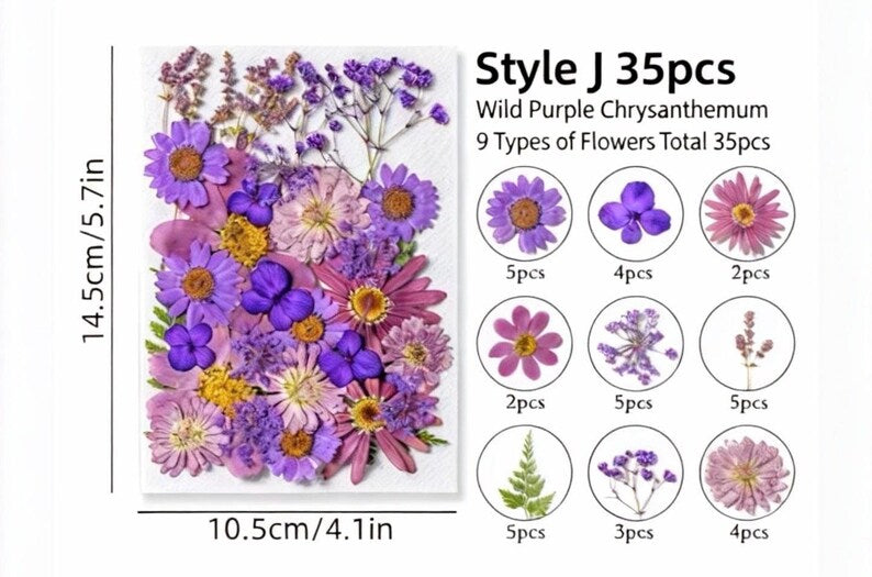 Gepresste Blumen Set, Natürliche Bastelbedarf, Resin, Karten, DIY