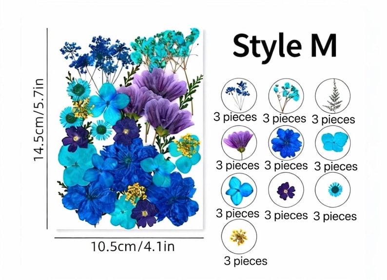 Gepresste Blumen Set, Natürliche Bastelbedarf, Resin, Karten, DIY