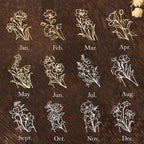 Metal Lesezeichen mit Geburtsblumenmotiv und echten Trockenblumen, Geschenk für Bücherliebhaber
