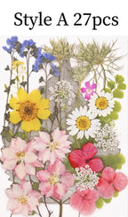 Gepresste Getrocknete Blumen Mix 25-45 Stück, Echte Blumen für Harz Schmuck DIY