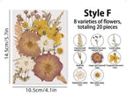 Gepresste Blumen-Mix, Echte Getrocknete Blumen für Resin Art, Scrapbooking, Kerzen & Wachssiegel, Bastelpackung, Blumenschmuck