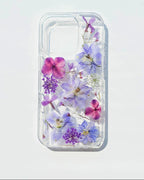 Gepresste Blumen Handyhülle für iPhone Samsung Google - Transparentes TPU Case mit Echten Trockenblumen