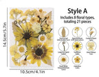Gepresste Blumen-Mix, Echte Getrocknete Blumen für Resin Art, Scrapbooking, Kerzen & Wachssiegel, Bastelpackung, Blumenschmuck