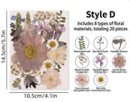 Gepresste Blumen-Mix, Echte Getrocknete Blumen für Resin Art, Scrapbooking, Kerzen & Wachssiegel, Bastelpackung, Blumenschmuck