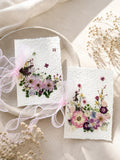 Hochzeitskarte mit echten gepressten Blumen | Handgemachte Grußkarte aus Baumwollpapier | Brautparty Geschenk