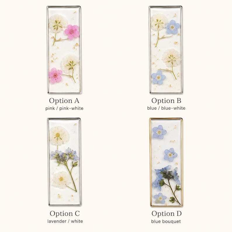 Lesezeichen mit Blumenmotiv aus Harz mit echten Trockenblumen, handgefertigt, für Bücherliebhaber, Lehrer, Studenten, Geschenk