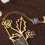 Lesezeichen mit Geburtsblume, Harz Lesezeichen mit Initialen, Geschenk für Leser